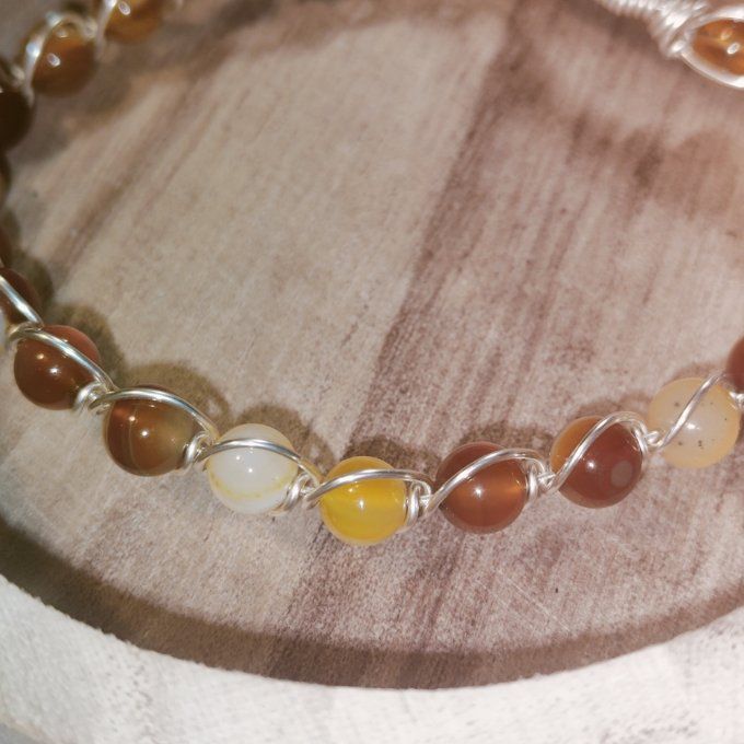 Bracelet agate orange