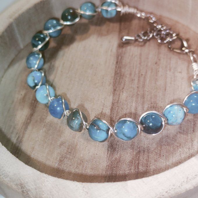 Bracelet Apatite Bleu  - 6mm