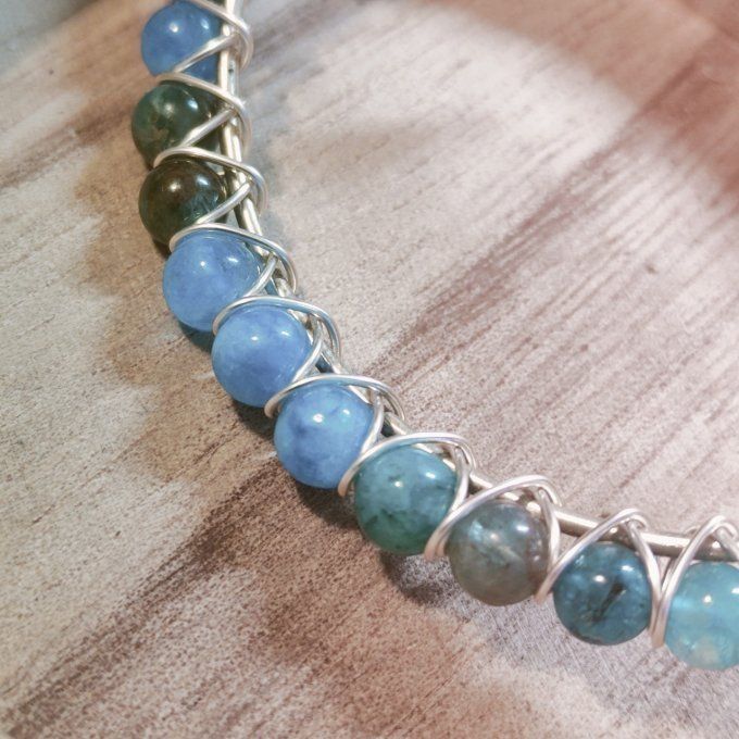 Bracelet Apatite Bleu  - 6mm