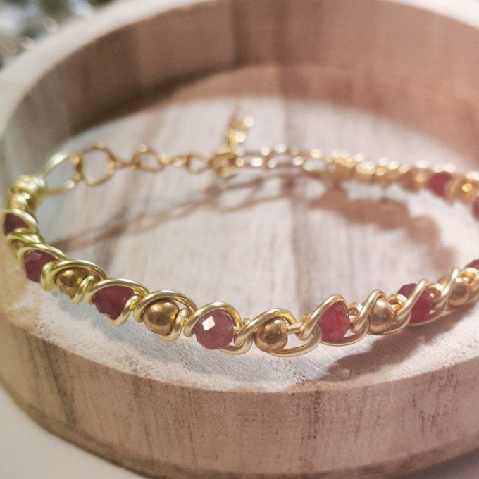 Bracelet rubis - 4mm