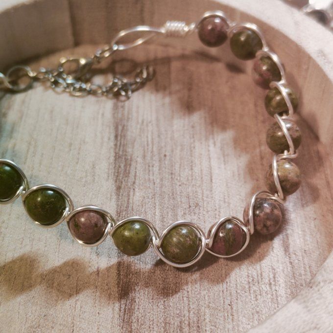 Bracelet unakite - 6mm