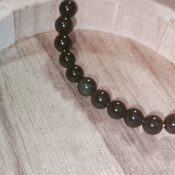 Bracelet obsidienneS -6mm 