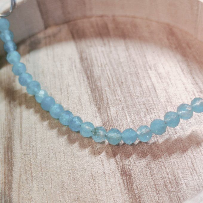 Perles calcite bleu -4mm facette