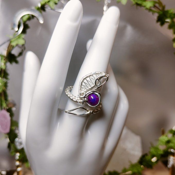 Bague Ajustable perle Sugilite 