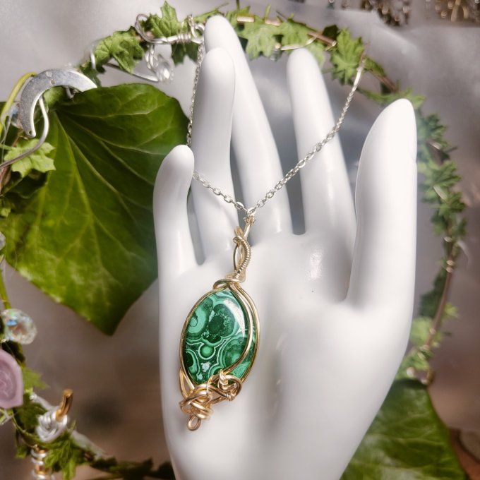 ✨Amulette Chrysocolle Malachite : Paix, Guérison et Protection ✨