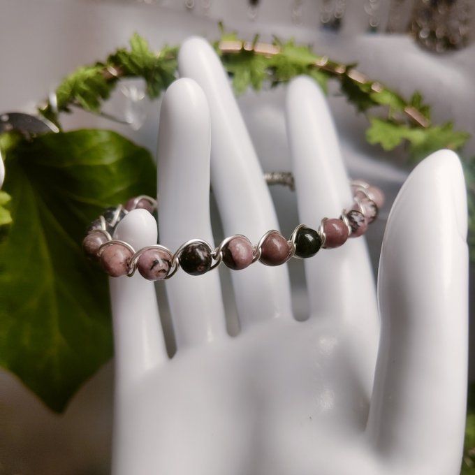 rhodonite  - 6mm  Bracelet 