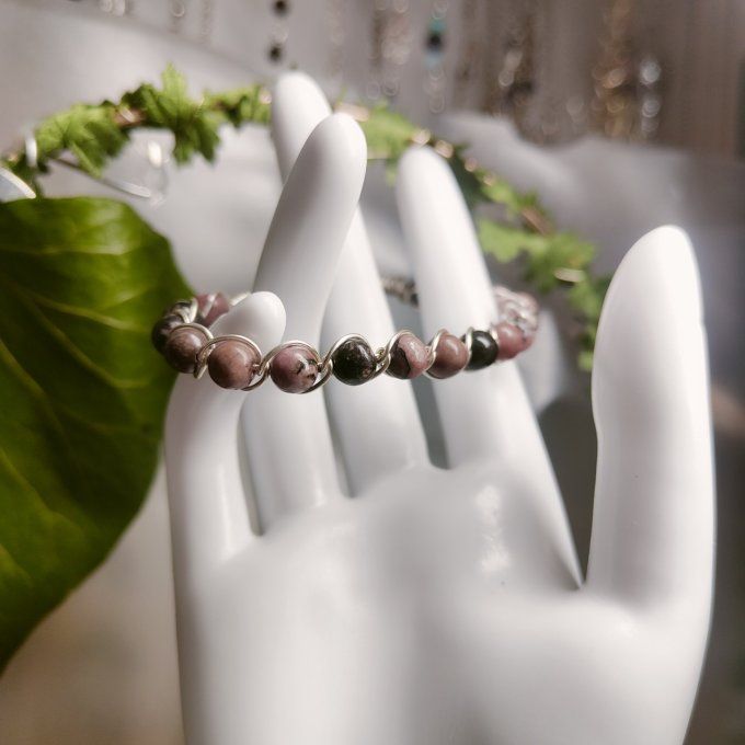 rhodonite  - 6mm  Bracelet 