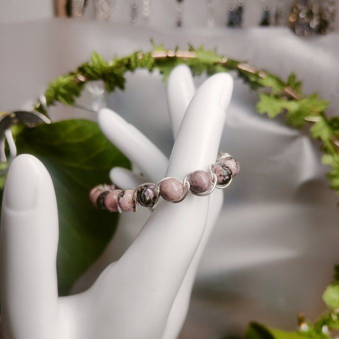 rhodonite  - 6mm  Bracelet 