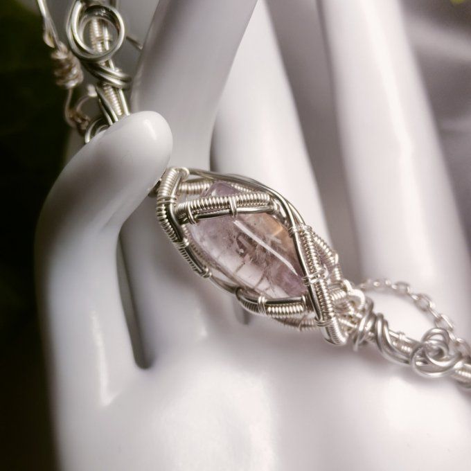 Collier Charms Ametrine, pierre céleste