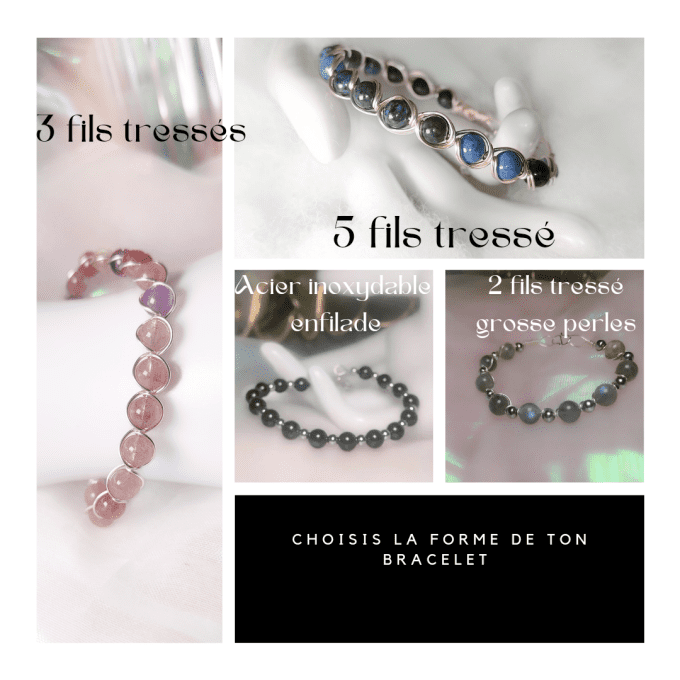 BRACELET QUARTZ ROSE -6mm