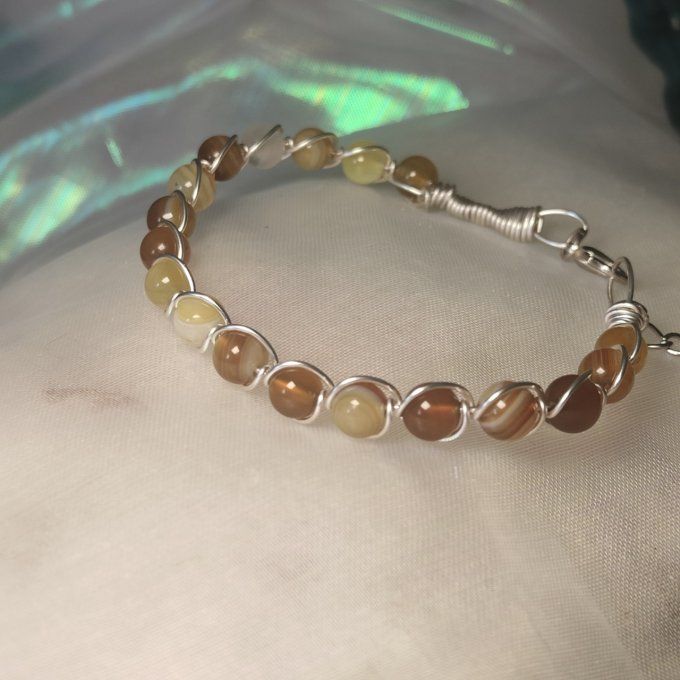 Bracelet agate orange