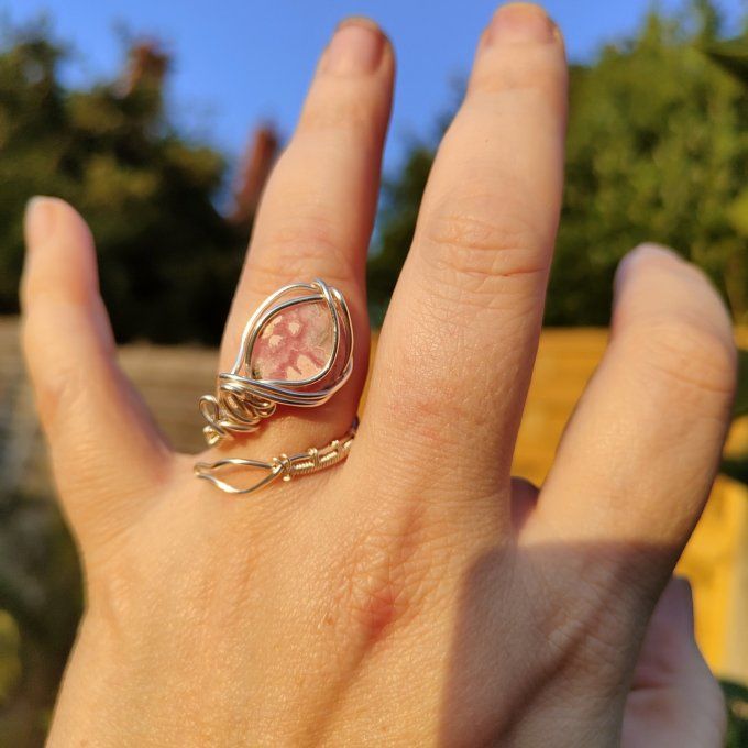 Bague rodochrosite  - ajustable 