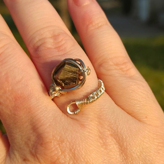 Bague pyrite -ajustable