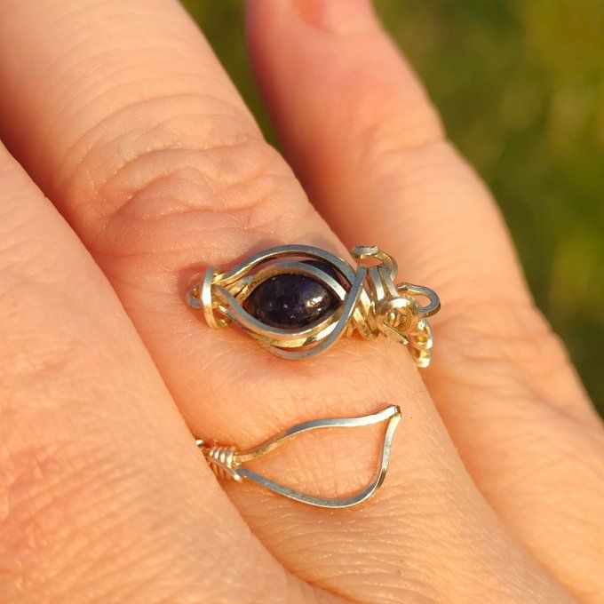 Bague lapis lazuli -Ajustable