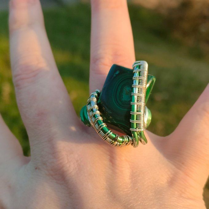 Chevalière Malachite T 64 ( ring sizer)