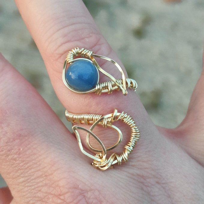 Bague aventurine bleu