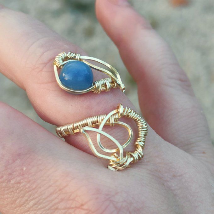 Bague aventurine bleu