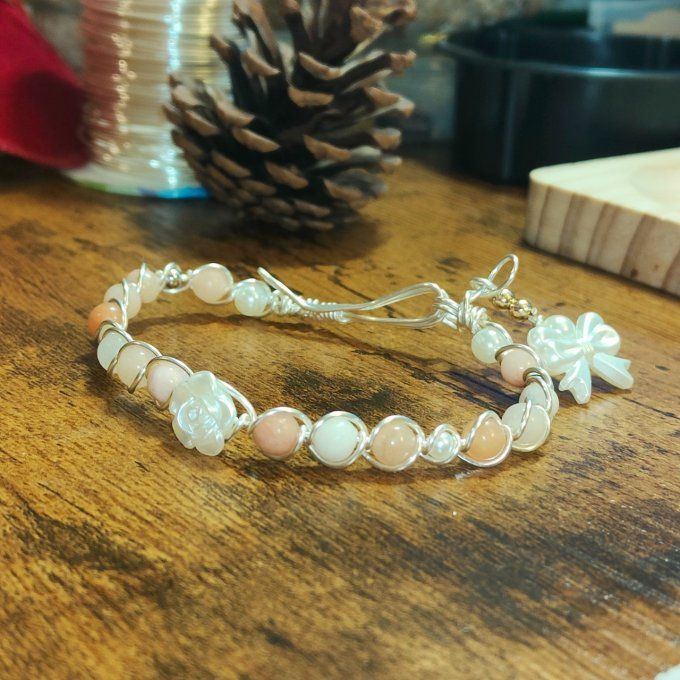 Bracelet aventurine rose-6mm