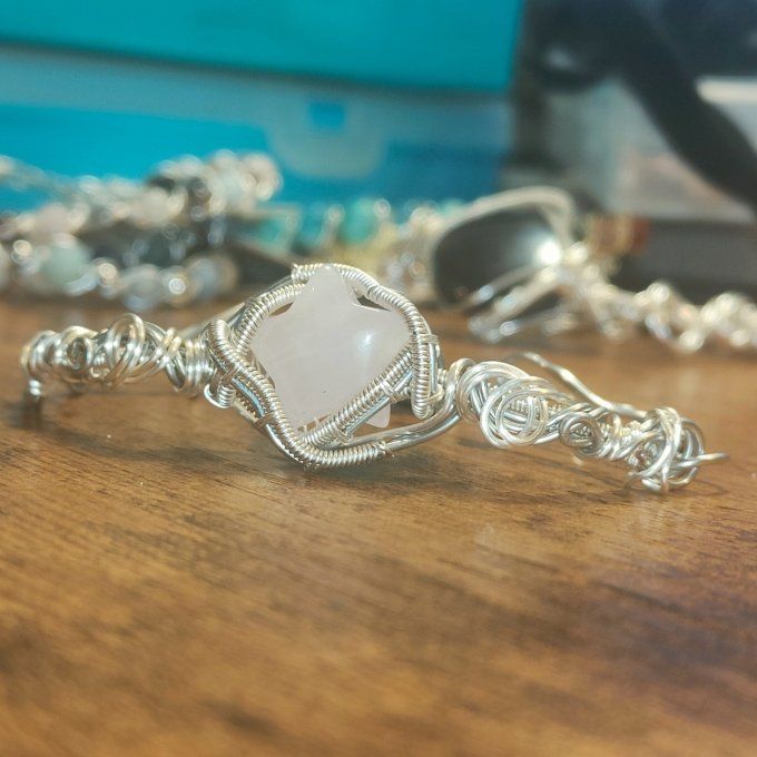 Charms Quartz rose étoile ( bracelet/collier Diadème )