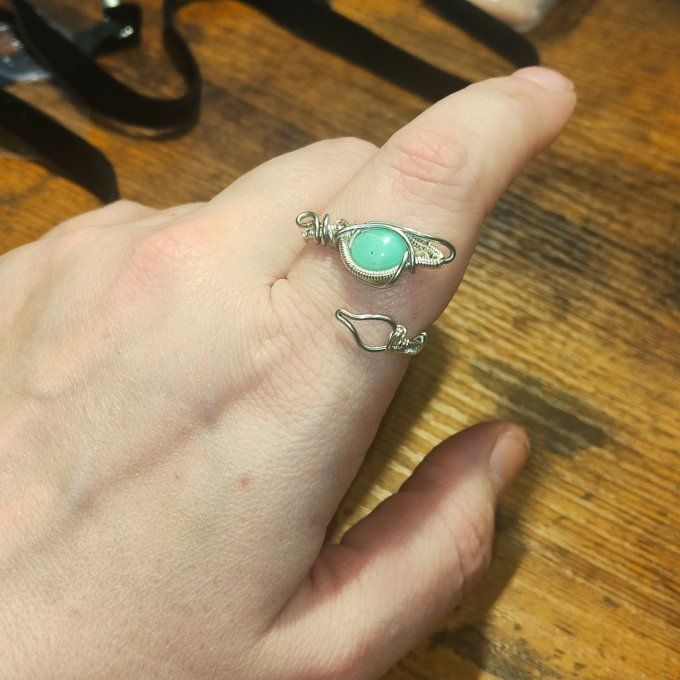 Bague chrysoprase ajustable