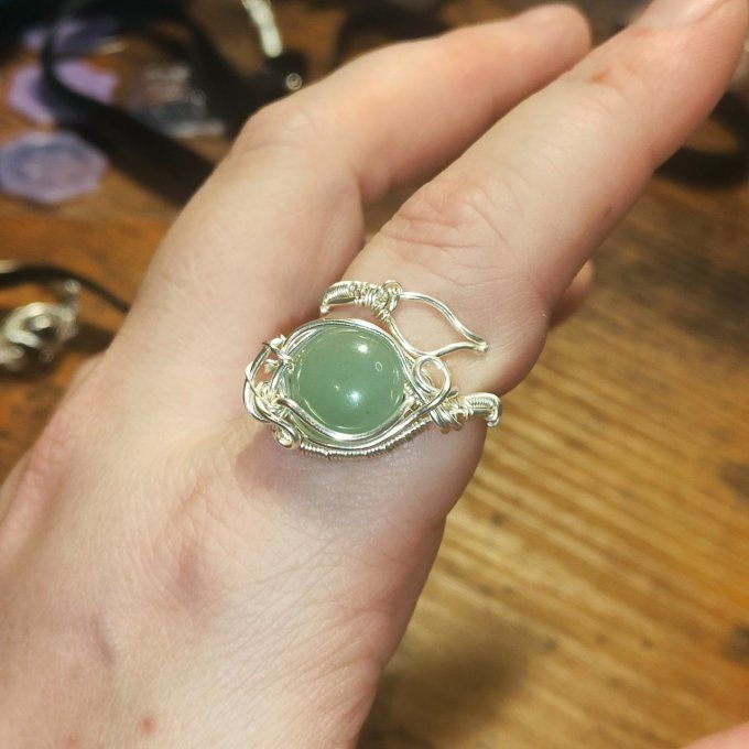 Bague aventurine verte