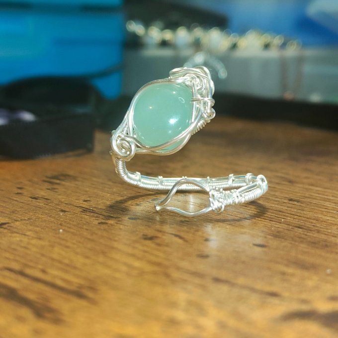 Bague aventurine verte