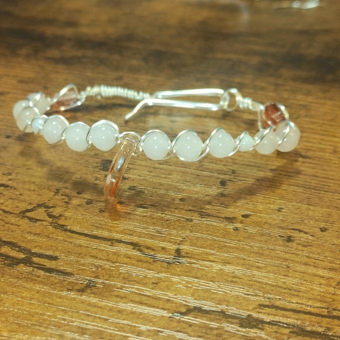 Bracelet  Quartz rose -6mm