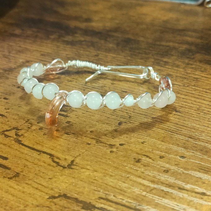 Bracelet  Quartz rose -6mm