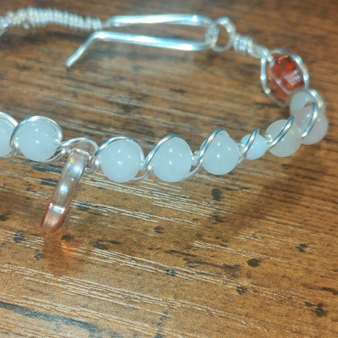 Bracelet  Quartz rose -6mm