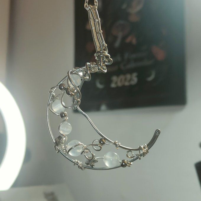 Collier Lune de Séléné - selenite 