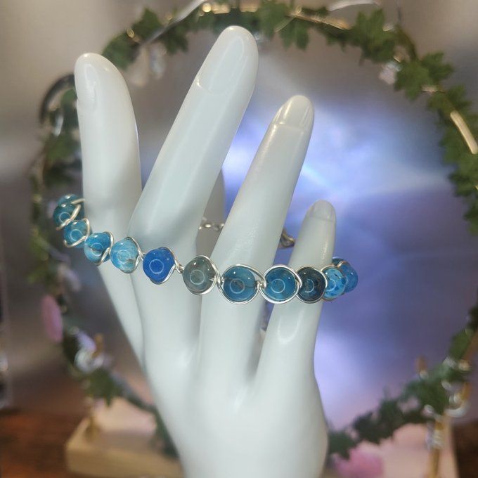 Apatite Bleu  - 6 ou 8 mm Bracelet 