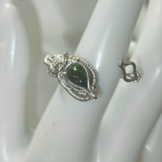 Bague tourmaline verte- Verdelite -ajustable