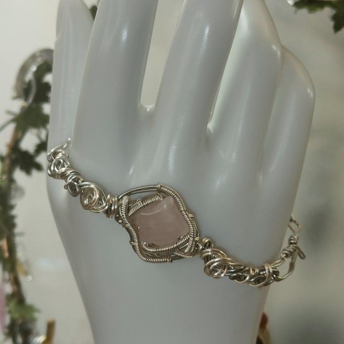 collier Charms Quartz rose étoile pierre de l'amour