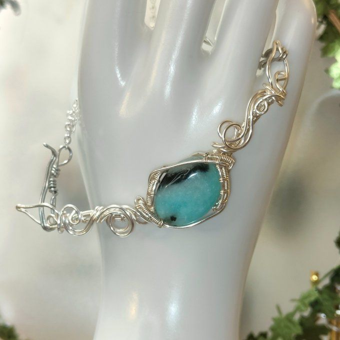 Charms Hemimorphite :collier /diadème - bracelet 