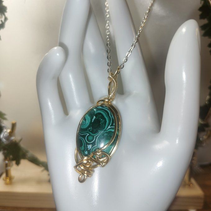 ✨Amulette Chrysocolle Malachite : Paix, Guérison et Protection ✨