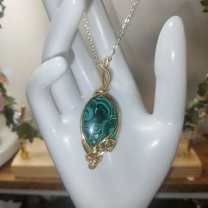 ✨Amulette Chrysocolle Malachite : Paix, Guérison et Protection ✨