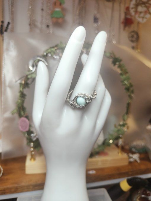 Bague Larimar Courrone Ajustable