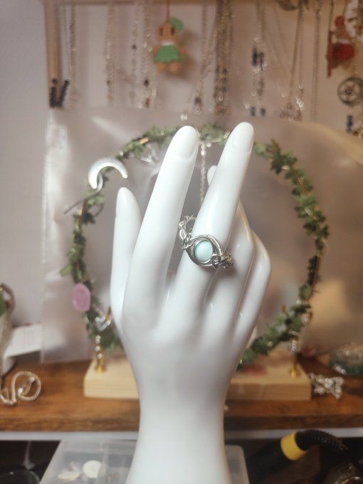 Bague Larimar Courrone Ajustable