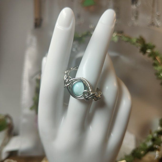 Bague Larimar Courrone Ajustable