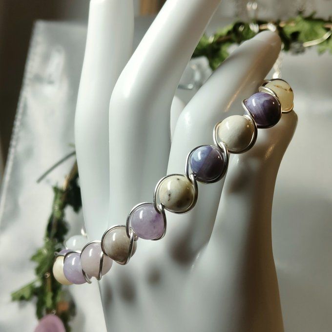 Opale violette -bracelet -8mm