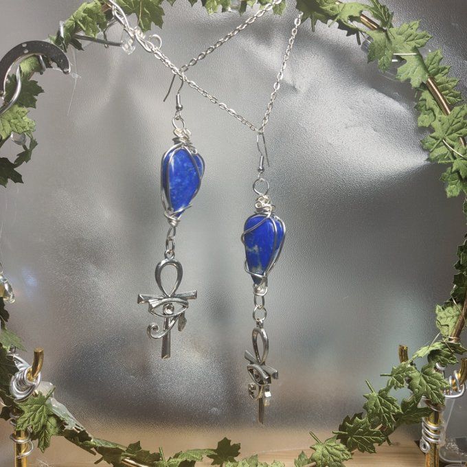 Boucles Isis : lapis lazuli (nouvelle paire)