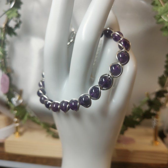 Amethyste -6 ou 8 mm Bracelet 