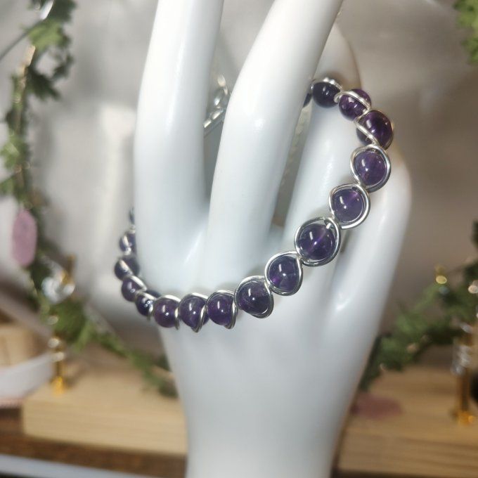 Amethyste -6 ou 8 mm Bracelet 