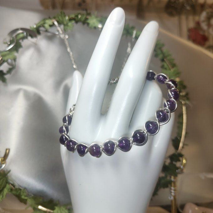 Amethyste -6 ou 8 mm Bracelet 