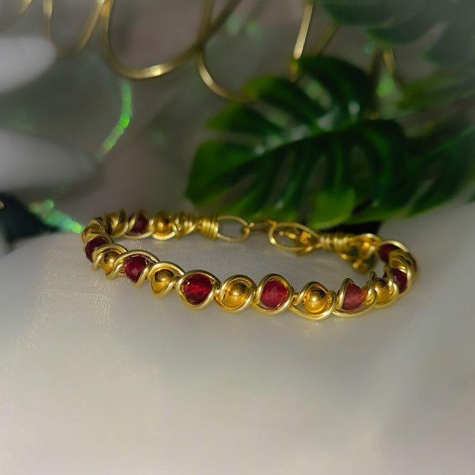 Bracelet rubis - 4mm