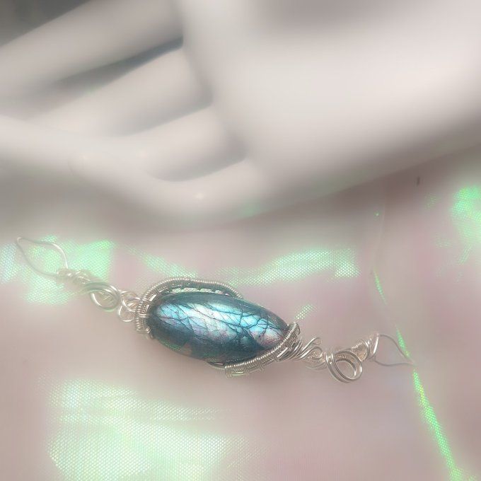 Charms Changeant Labradorite bleu 