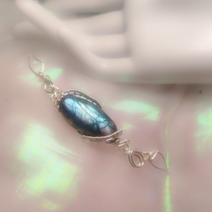 Charms Changeant Labradorite bleu 