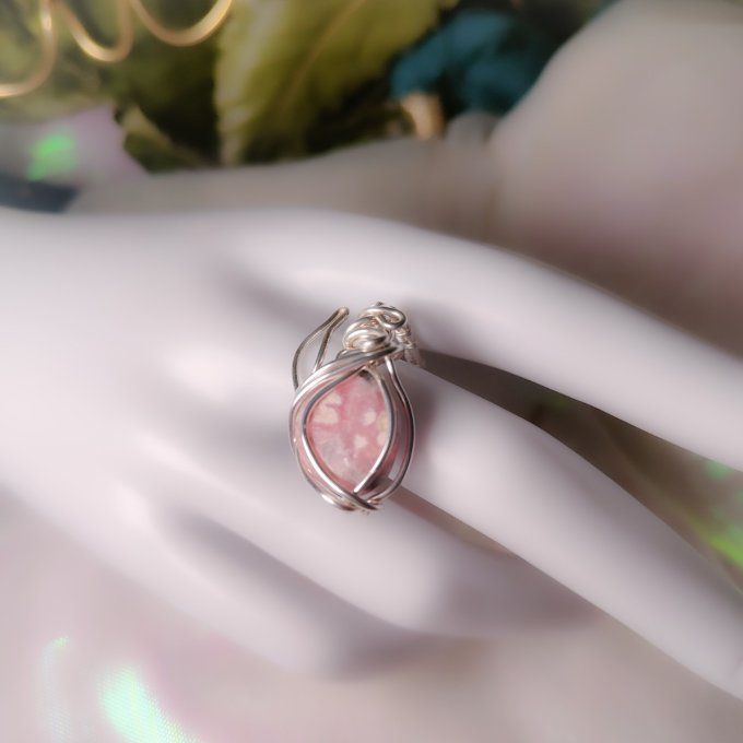 Bague rodochrosite  - ajustable 