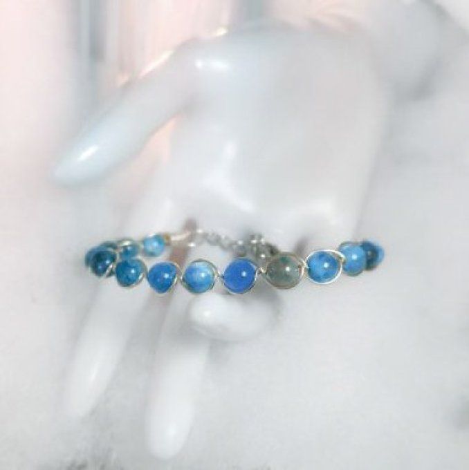 Bracelet Apatite Bleu  - 6mm