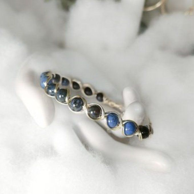 Bracelet Dumortierite -Quartz bleu - 6mm